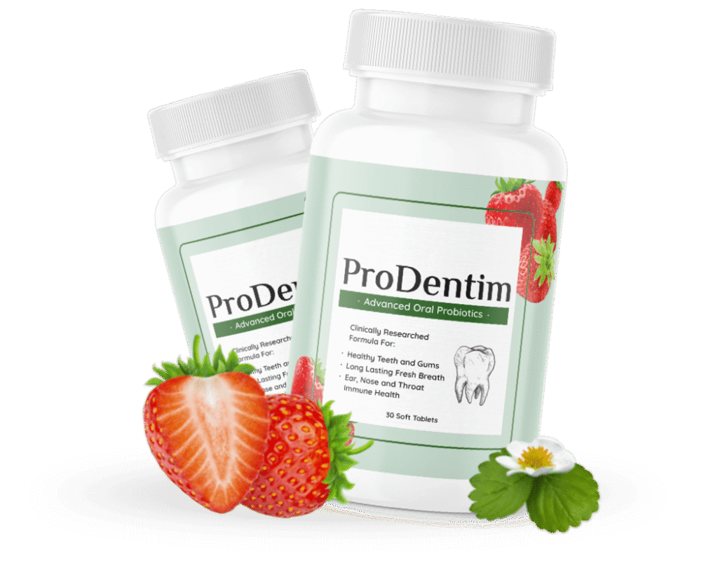 ProDentim Strawberry probiotic chewable supplement bottle – 2025 EthiReview review